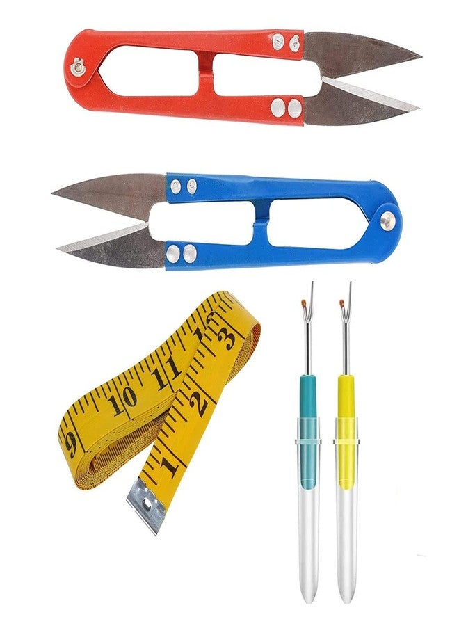 faas 2 PS Plastic Seam Ripper Stitch Unpicker Sewing+ 2 PS Thread Cutter +1 PS Measuring Tape - Image 1